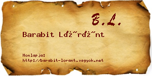Barabit Lóránt névjegykártya